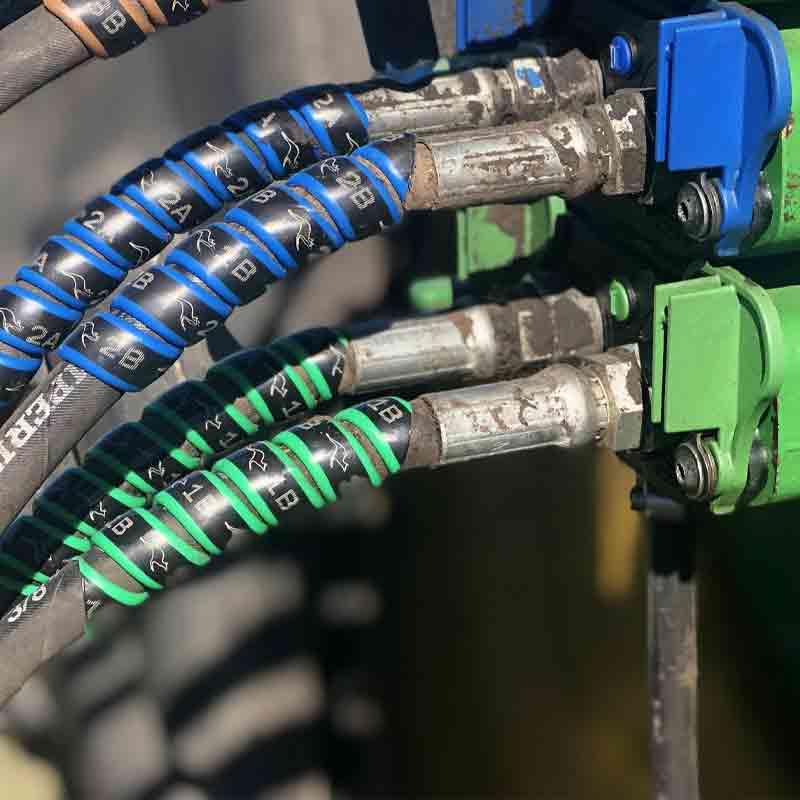 Outback Wrap Hydraulic Hose Markers, 2-Pair Green/Blue (Remotes 1-2)